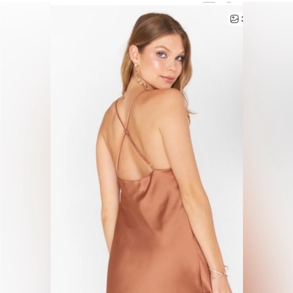 NWT SHOW ME YOUR MUMU - Verona Cowl Dress color: copper luxe satin size:… - Picture 3 of 5